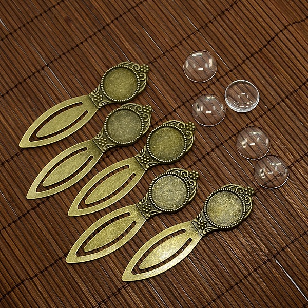 

PandaHall 18mm Clear Domed Glass Cabochon Cover for Antique Bronze DIY Alloy Portrait Bookmark Making, Lead Free & Nickel Free, Bookmark...