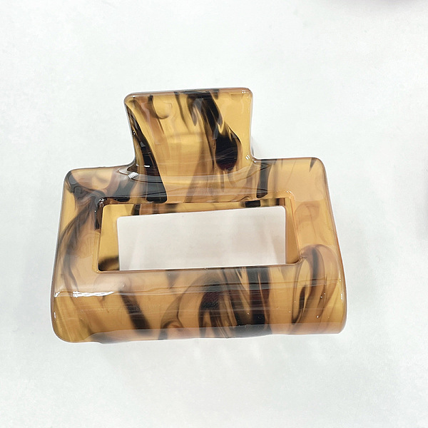 

PandaHall Rectangular Acrylic Large Claw Hair Clips for Thick Hair, Water Ripple Effect, Peru, 50mm Acrylic Brown