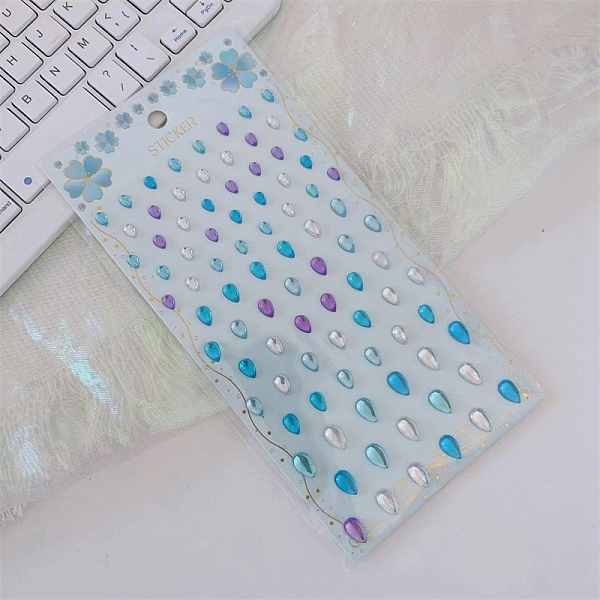 

PandaHall Resin Self-Adhesive Stickers, Decorative Stickers, Dodger Blue, 165x115mm Resin Flat Round