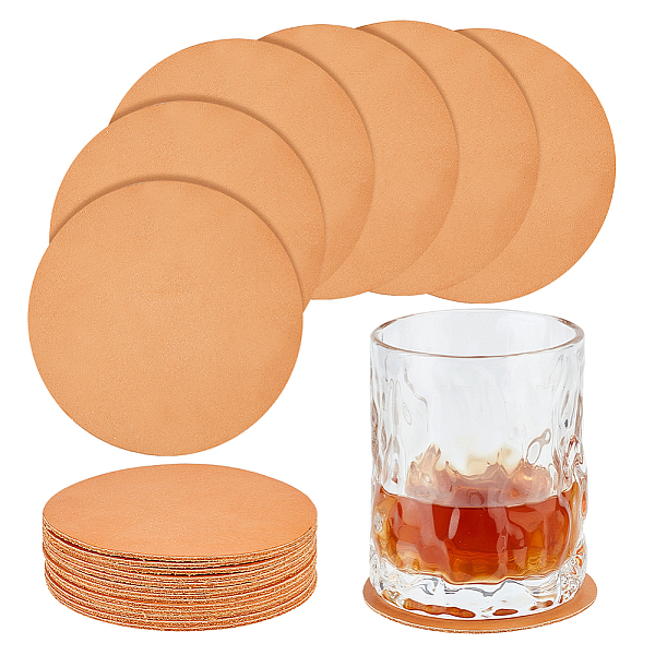 

PandaHall Leather Cup Mats, Heat Resistant Pot Mats, for Home Kitchen, Flat Round, Peru, 80x2mm Leather Flat Round Brown