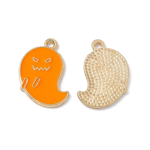 

PandaHall Alloy Pendant, with Enamel, Ghost Charm, Golden, Dark Orange, 22x14x1.5mm, Hole: 1.8mm Alloy+Enamel Ghost