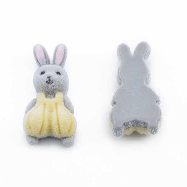 

PandaHall Opaque Resin Cabochons, Flocky Rabbit, Light Yellow, 26x12.5x6mm Resin Rabbit
