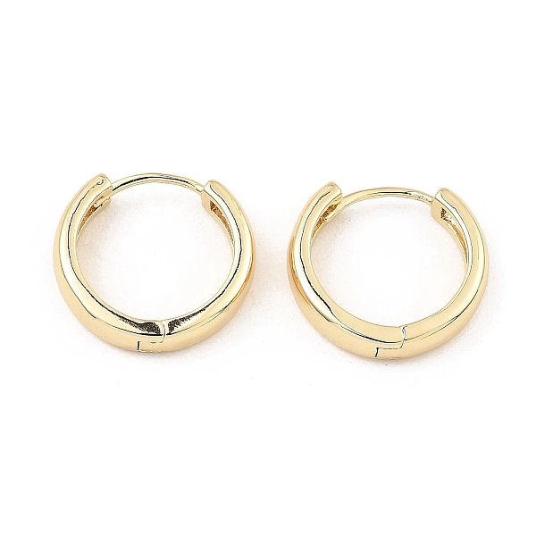 

PandaHall Brass Hinged Hoop Earrings, Light Gold, 17.5x18.5x4mm Brass Ring