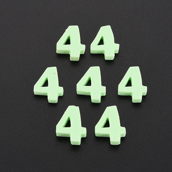 

PandaHall Handmade Polymer Clay Cabochons, Num.4, Light Green, 9~11x4.5~7.5x1~3mm, about 9000pcs/1000g Polymer Clay Number