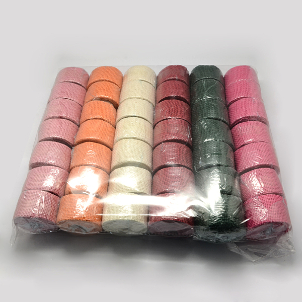 

PandaHall Burlap Ribbon, Hessian Ribbon, Jute Ribbon, for Craft Making, Mixed Color, about 32mm wide, 2.7m/roll, 42rolls/bag Jute None..., Multicolor