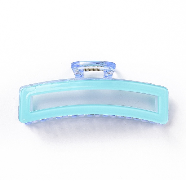 

PandaHall Rectangle PVC Big Claw Hair Clips, with Iron Findings, Banana Jaw Clips Hair Accessories for Women and Girls, Cyan, 115x39mm PVC...