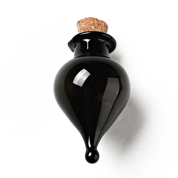 

PandaHall Teardrop Glass Cork Bottles Ornament, Glass Empty Wishing Bottles, DIY Vials for Pendant Decorations, Black, 3.6cm Glass Bottle...