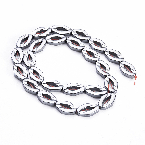 

PandaHall Non-magnetic Synthetic Hematite Beads Strands, Rhombus, Original Color, 13.5x8x3.5mm, Hole: 1mm, about 30pcs/strand, 15.7 inch...