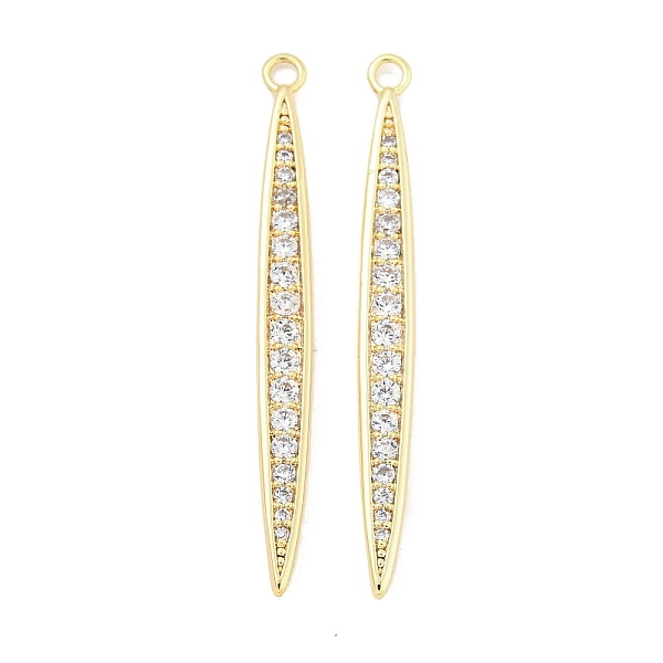 Brass Micro Pave Clear Cubic Zirconia Pendants