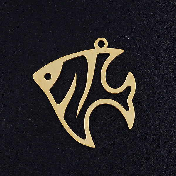 

PandaHall 201 Stainless Steel Pendants, Tropical Fish, Golden, 23x23x1mm, Hole: 1.5mm 201 Stainless Steel Fish