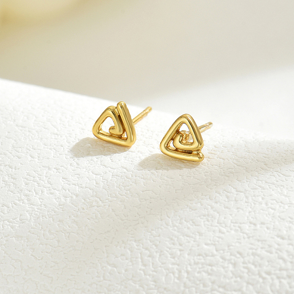 

PandaHall Real 18K Gold Plated Elegant Vintage Casual Fashion Stainless Steel Triangle Stud Earrings for Women Stainless Steel Triangle