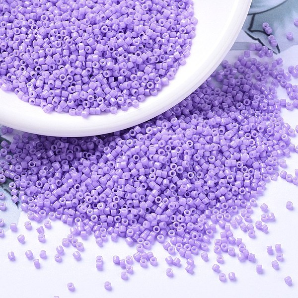

PandaHall MIYUKI Delica Beads, Cylinder, Japanese Seed Beads, 11/0, (DB2138) Duracoat Dyed Opaque Columbine, 1.3x1.6mm, Hole: 0.8mm, about..., Purple
