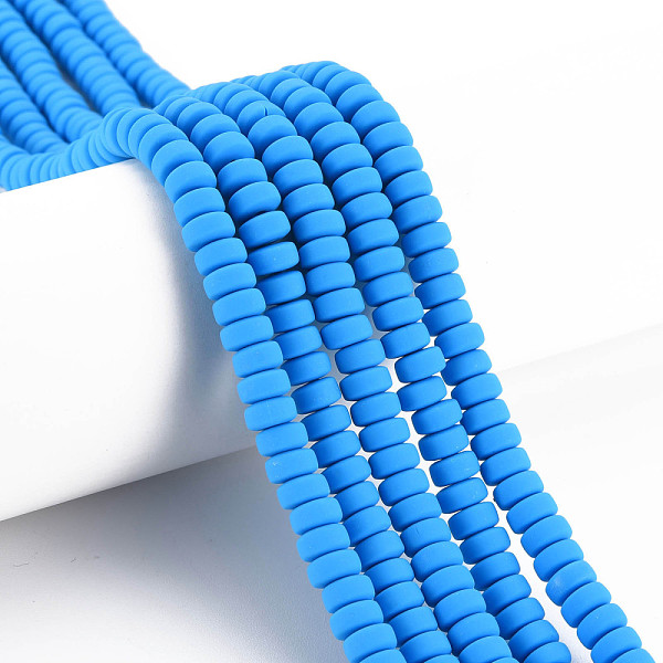 

PandaHall Handmade Polymer Clay Beads Strands, for DIY Jewelry Crafts Supplies, Flat Round, Dodger Blue, 6~7x3mm, Hole: 1.5mm, about...