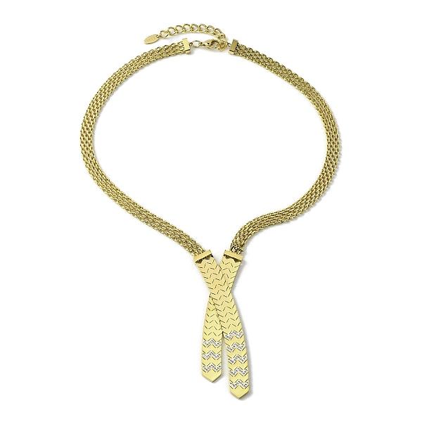

PandaHall 304 Stainless Steel with Cubic Zirconia Mesh Chain Necklaces, Golden, 18.82 inch(47.8cm) 304 Stainless Steel Clear