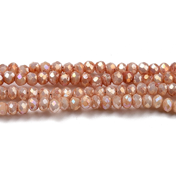 

PandaHall Opaque Baking Painted Glass Beads Strands, AB Color, Faceted, Round, Sandy Brown, 2.5x2mm, Hole: 0.7mm, about 156~158pcs/strand...