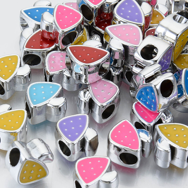 

PandaHall UV Plating Acrylic European Beads, with Enamel, Large Hole Beads, Mixed Color, Mushroom, Platinum, 12x12x7mm, Hole: 4mm Acrylic..., Multicolor