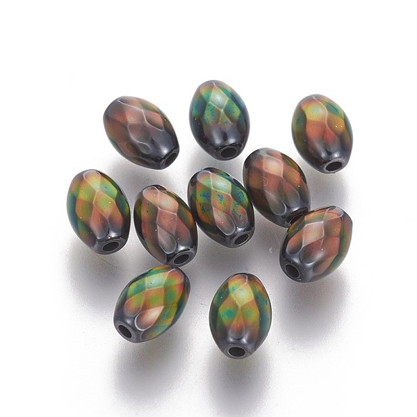 PandaHall Non-magnetic Synthetic Hematite Beads, Oval, Mirage Changing Color Mood Beads, 7.7x5.5mm, Hole: 1.2mm Non-magnetic Hematite Oval