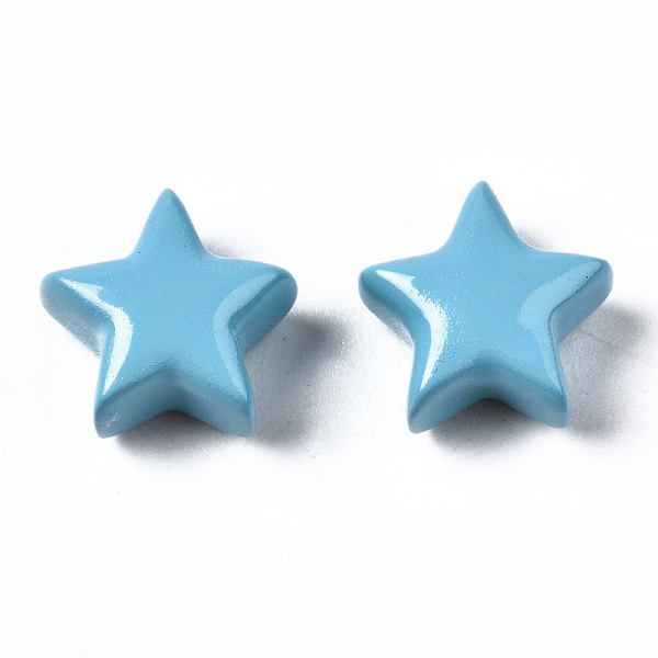 

PandaHall Spray Painted Brass Charms, Star, Cornflower Blue, 10x10.5x5.5mm, Hole: 2mm Brass Star