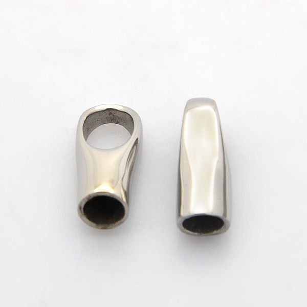 

PandaHall 304 Stainless Steel Cord Ends, End Caps, Stainless Steel Color, 18x9x7mm, Hole: 6x9mm, Inner Diameter: 5mm 304 Stainless Steel