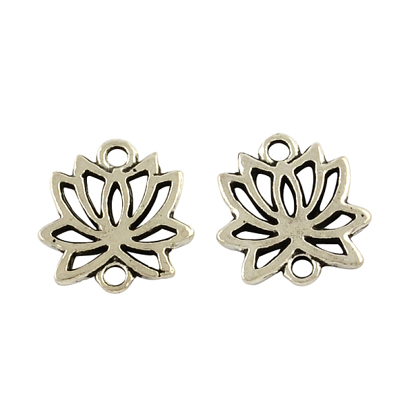 

PandaHall Tibetan Style Alloy Lotus Links connectors, Cadmium Free & Lead Free, Antique Silver, 15.4x14x2mm, Hole: 2mm, about 416pcs/500g...