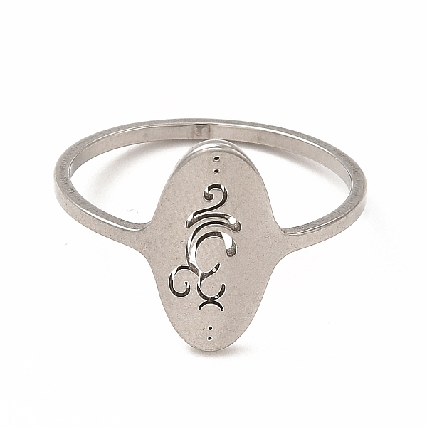 

PandaHall 304 Stainless Steel Yoga Theme Finger Ring for Women, Stainless Steel Color, Inner Diameter: 18mm 304 Stainless Steel