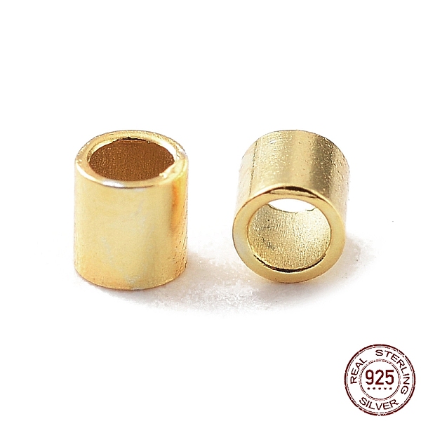 

PandaHall 925 Sterling Silver Spacer Tube Beads, Column, Golden, 2x2mm, Hole: 1.5mm, about 357pcs(10g)/bag+ Sterling Silver Tube