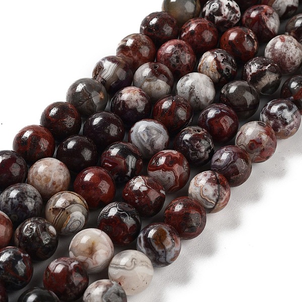 

PandaHall Natural Mexican Red Laguna Lace Agate Round Beads Strands, 10mm, Hole: 1.2mm, about 38pcs/strand, 15.16''(38.5cm) Natural Agate...
