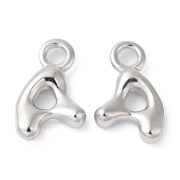 

PandaHall Brass Charms, Real Platinum Plated, Letter A, 12x8x2.5mm, hole: 2mm Brass Letter A
