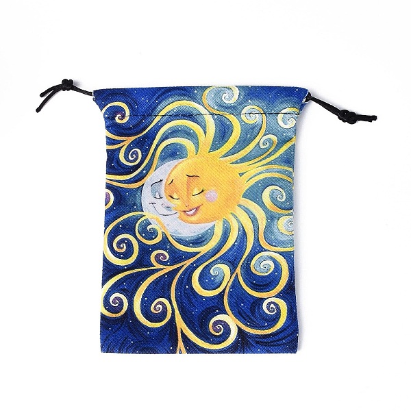 

PandaHall Rectangle Velvet Bags, Drawstring Pouches, for Gift Wrapping, Medium Blue, Moon Pattern, 18x14cm Velvet Moon