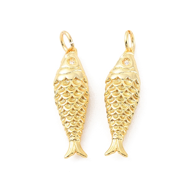 

PandaHall Rack Plating Brass Pendants, Cadmium Free & Lead Free, Long-Lasting Plated, with Jump Ring, Fish Charm, Real 18K Gold Plated...