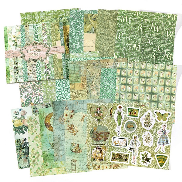 

PandaHall Paper Self Adhesive Sticker, Writable Decorative Dacals for DIY Scrapbooking, Light Green, Packing: 150x150x5mm, 20 sheets/book...