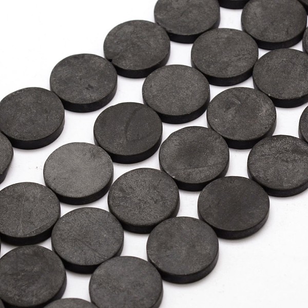 

PandaHall Natural Black Stone Bead Strands, Flat Round, 20x3mm, Hole: 1mm, about 20pcs/strand, 15.7 inch Black Stone Flat Round