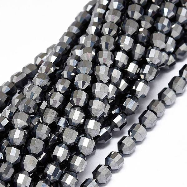 

PandaHall Natural Terahertz Stone Beads Strands, Faceted, Bicone, Double Terminated Point Prism Beads, 5~6x6mm, Hole: 0.7mm, about...