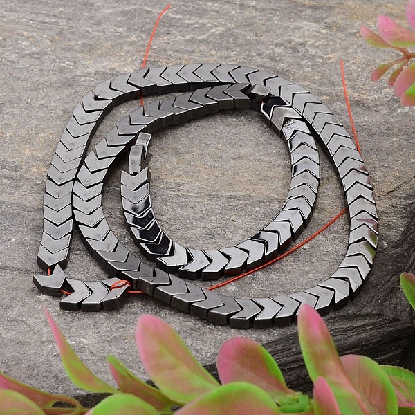 

PandaHall Electroplated Arrows Non-magnetic Synthetic Hematite Bead Strands, 6x6x3mm, Hole: 1mm Non-magnetic Hematite Arrow