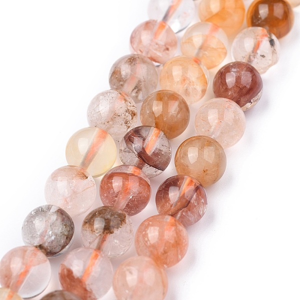 

PandaHall Natural Hematoid Quartz/Ferruginous Quartz Beads Strands, Fire Quartz, Round, 8~8.5mm, Hole: 0.7mm, about 49pcs/strand, 15.75 inch...