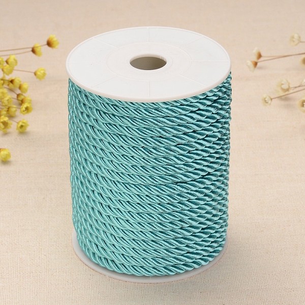 

PandaHall Twisted Nylon Thread, Dark Turquoise, 5mm, about 18~19yards/roll(16.4m~17.3m/roll) Nylon Cyan