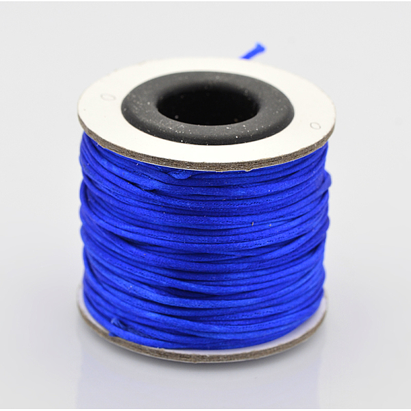 

PandaHall Macrame Rattail Chinese Knot Making Cords Round Nylon Braided String Threads, Satin Cord, Blue, 1mm, about 32.8 yards(30m)/roll...