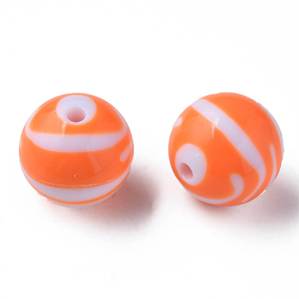 

PandaHall Opaque Striped Acrylic Beads, Round, Coral, 24mm, Hole: 4mm hole: 4mm, about 55pcs/500g. Acrylic Round Red
