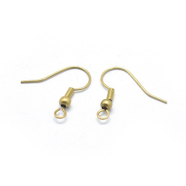 

PandaHall Brass Earrings Hook Findings, with Horizontal Loop, Raw(Unplated), 18x19x3mm, Hole: 1.5mm, Beads: 3x2mm, 26 Gauge, Pin: 0.4mm...