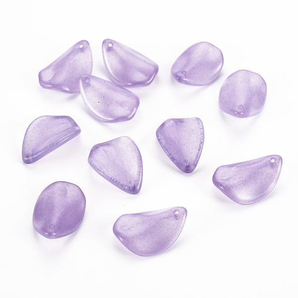 

PandaHall Transparent Spray Painted Glass Pendants, Kapok Petal, Medium Purple, 21x14x2.5mm, Hole: 1.2mm Glass Petaline