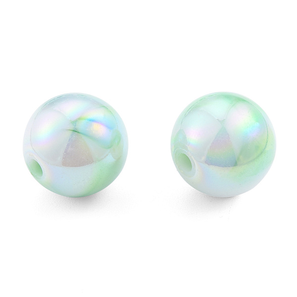 

PandaHall Two Tone Opaque Acrylic Beads, AB Color Plated, Round, Lime Green, 15.5x15mm, Hole: 3mm, about 223pcs/500g Acrylic Round