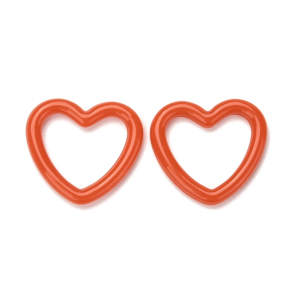

PandaHall Opaque Acrylic Linking Rings, Heart, Orange Red, 27x30x3.5mm, Inner Diameter: 21x21.5mm Acrylic Heart