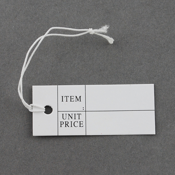 

PandaHall Paper Price Cards, Can be tied on the products, Rectangle, White, 40x17x0.3mm Paper White
