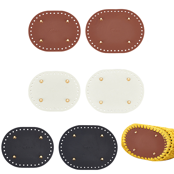 

PandaHall Plastic Knitting Bag Bottoms, Inserts Cushion Pad, with Iron Nails, Oval, Mixed Color, 11.1~13.1x14.1~17.2x0.3~0.9cm, Hole: 4mm..., Multicolor