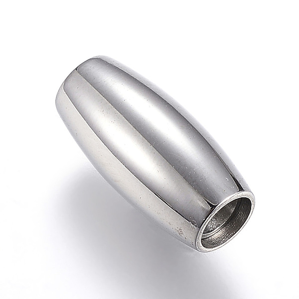 

PandaHall 304 Stainless Steel Magnetic Clasps with Glue-in Ends, Barrel, Stainless Steel Color, 14x7mm, Hole: 4mm 304 Stainless Steel Barrel
