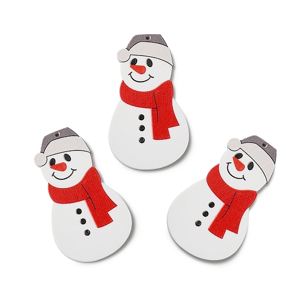 

PandaHall Christmas Resin Big Pendants, Opaque Charms for Christmas Party Decoration, Snowman, 54.5x31.5x2.5mm, Hole: 1.2mm Resin Snowman