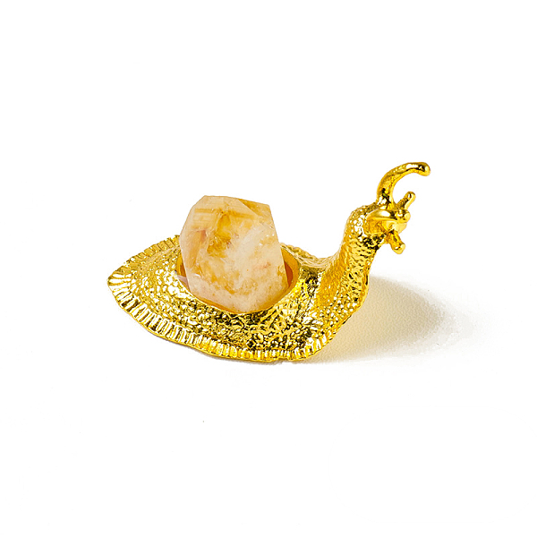 

PandaHall Natural Citrine Display Decorations, for Home Office Desk, Snail, 50mm Citrine Snail
