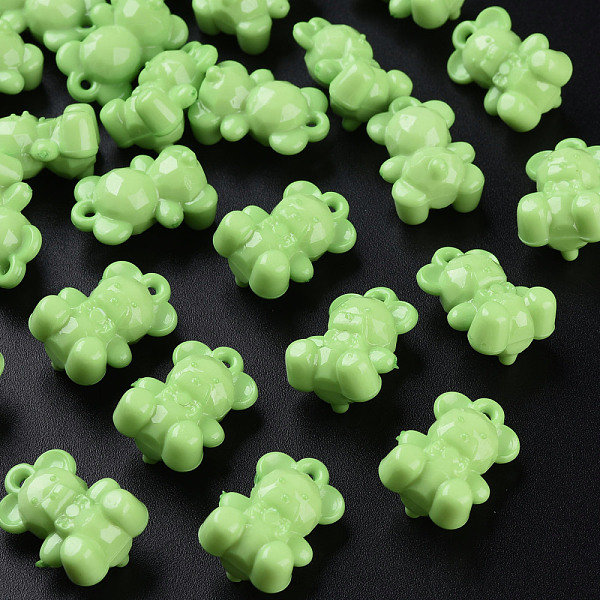 

PandaHall Opaque Acrylic Pendants, Bear, Light Green, 20x13.5x10.5mm, Hole: 1.4mm, about 400pcs/500g Acrylic Bear