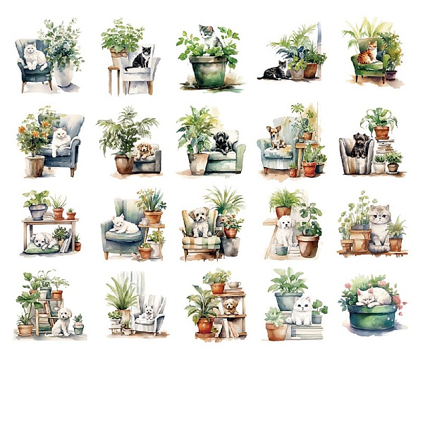 

PandaHall PET Stickers, for Water Bottles, Laptop, Phone, Skateboard Decoration, Cat Shape, 50x30mm PET Cat Shape