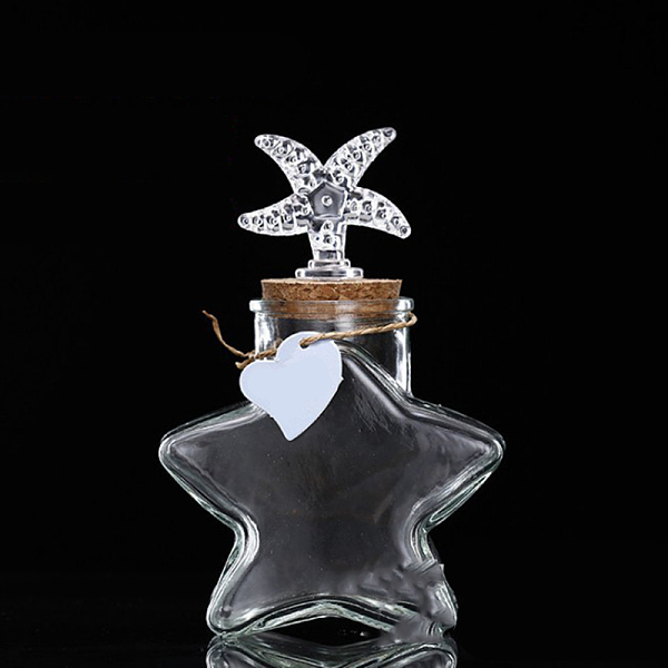 

PandaHall Glass Wishing Bottles Ornament, Bead Containers, Home Decorations, Clear, Starfish, 11x17cm Glass Starfish Clear